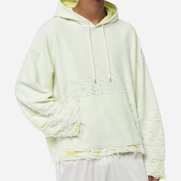 John Elliott Reverse Burnt Out Hoodie Ivory / Yellow Colorway - Medium - Picture 6 of 8